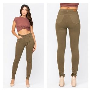 Judy Blue High Waist Olive Skinny Jeans